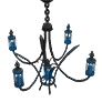 黑色沙漠 銅裝飾的蜜蠟吊燈 (藍色)