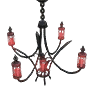 黑色沙漠 銅裝飾的蜜蠟吊燈 (紅色)